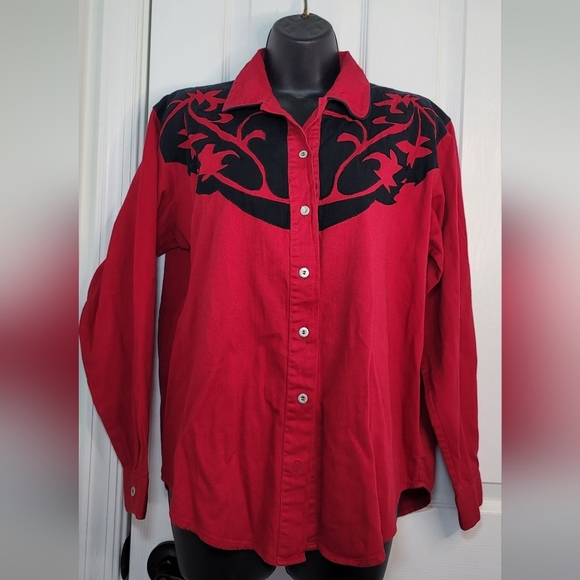 The Vintage Southwest Canyon Rodeo Cowgirl Button Down Shirt in size Medium - Picture 6 of 9